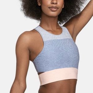 Outdoor Voices Tri Tone slash back Crop bra